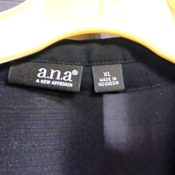 🙋A.N.A. sheer black blouse, button down front design S XL good condition - Picture 2 of 10
